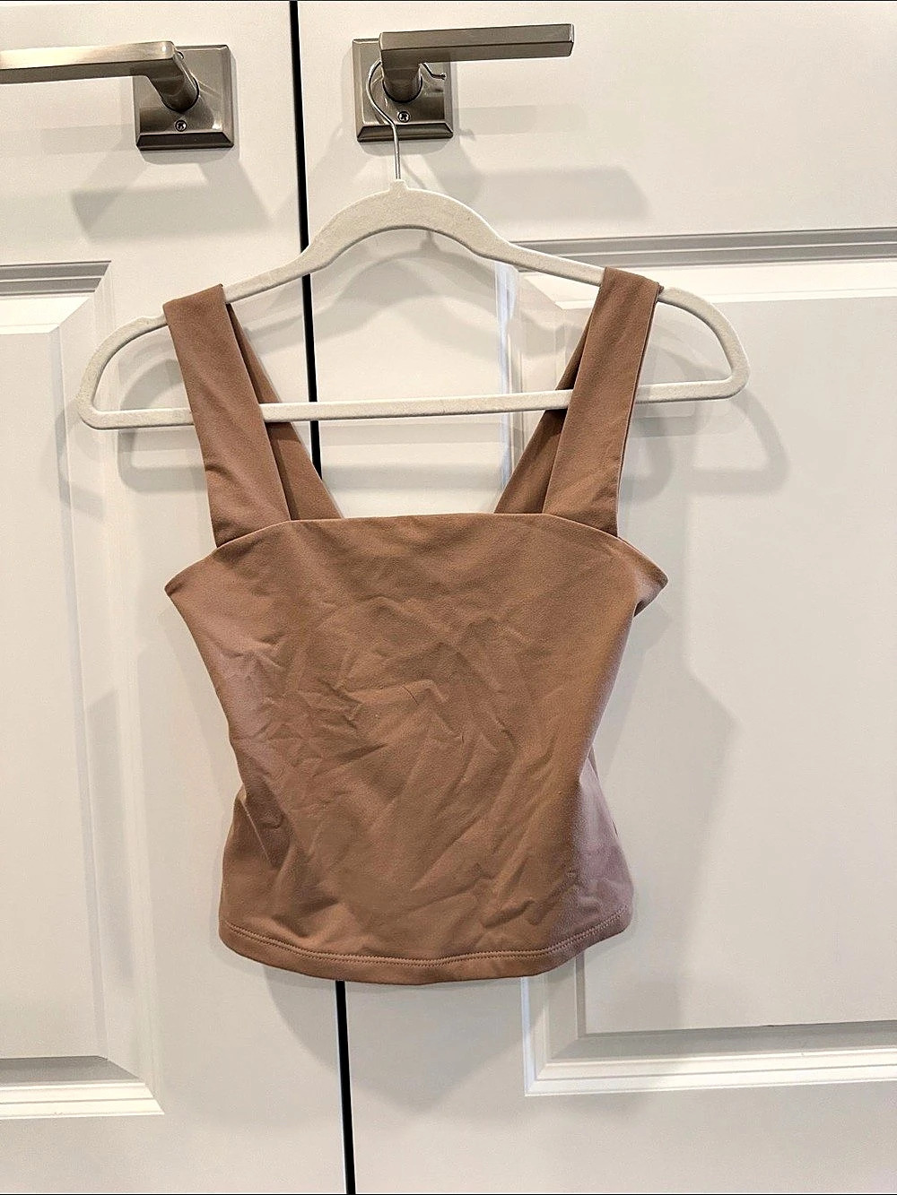Abercrombie & Fitch Soft A&F Collection Square Neck Tank Top Brown XS